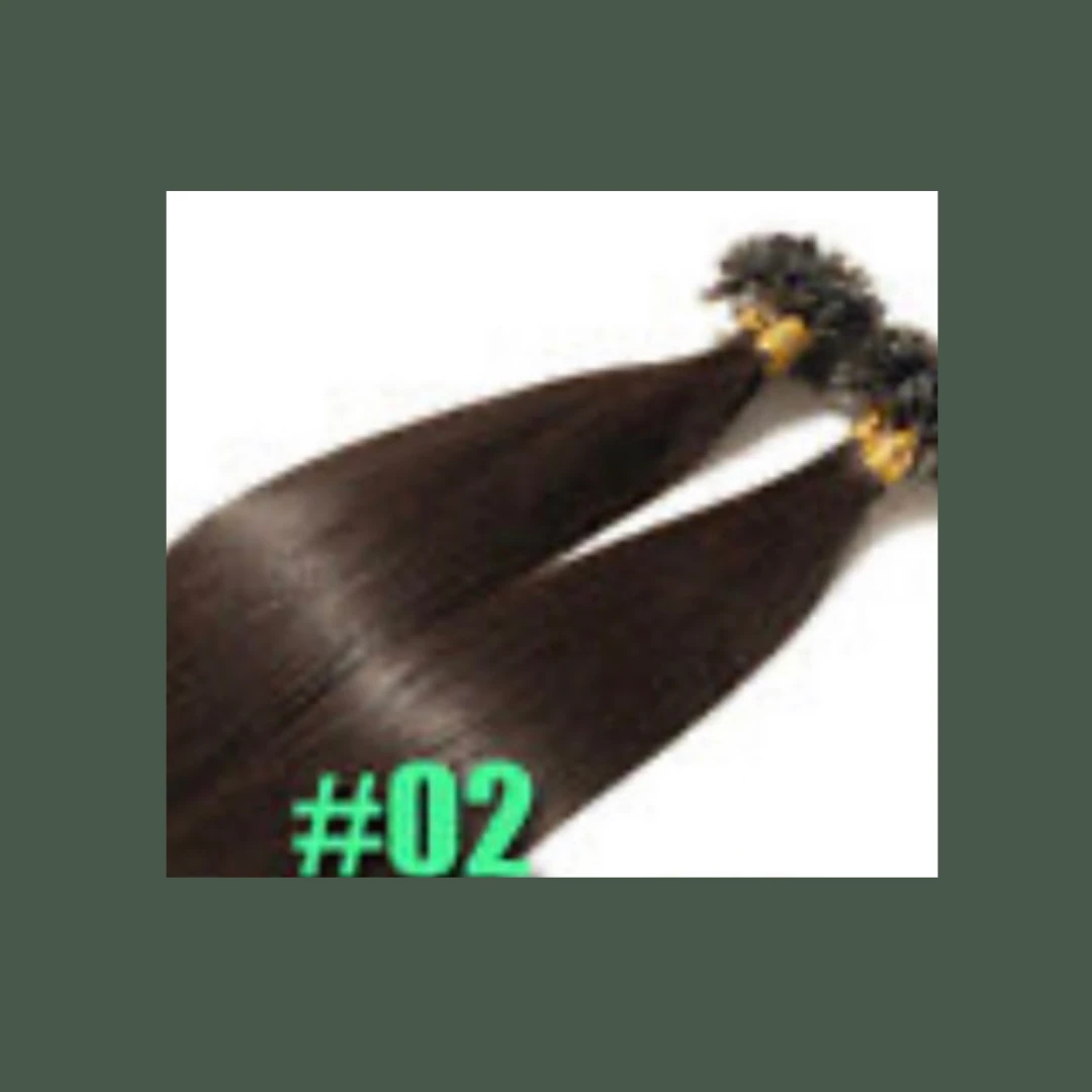 Keratin Human Hair Extensions Dark Brown