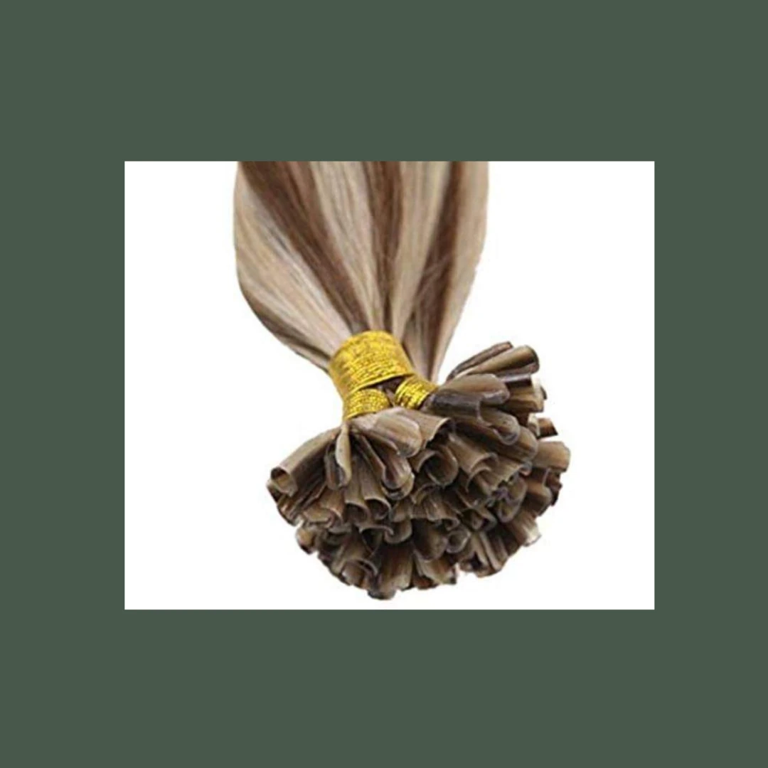 Keratin Human Hair Extensions Brown Blonde Piano Blend