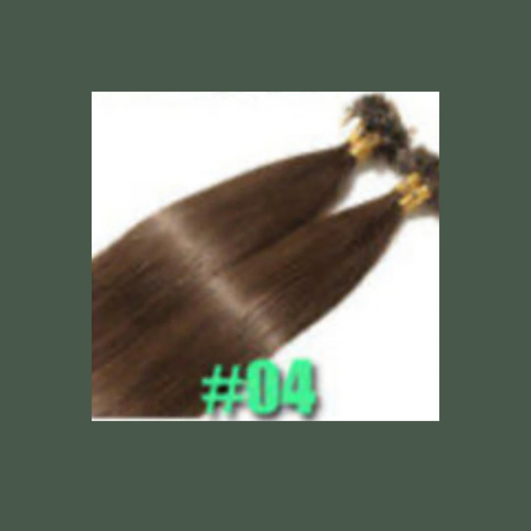 Keratin Human Hair Extensions Light Brown